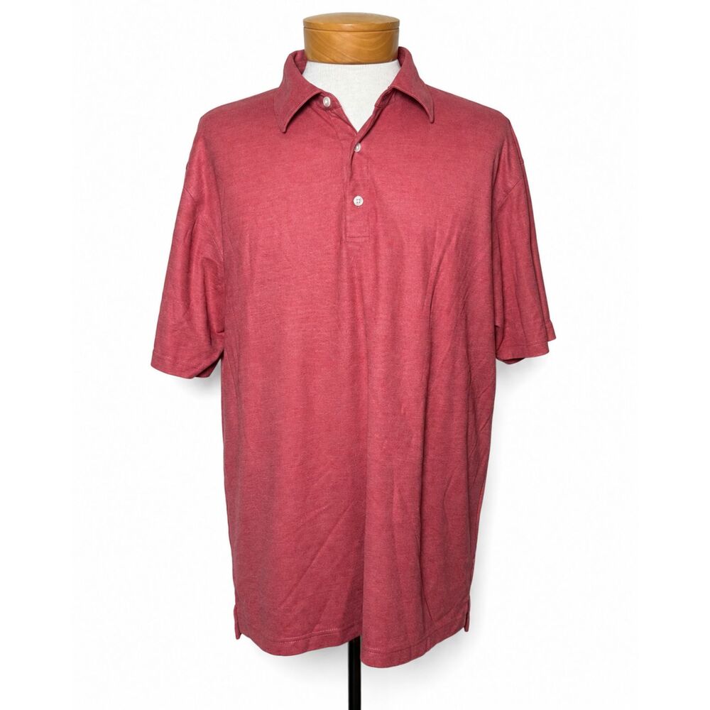 Dunning Golf Polo Shirt Heather Coral Pink 2XL Performance Short Sleeve Mens